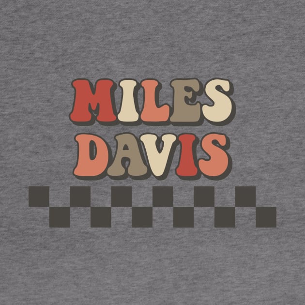 Miles Davis Checkered Retro Groovy Style by Lucas Bearmonster